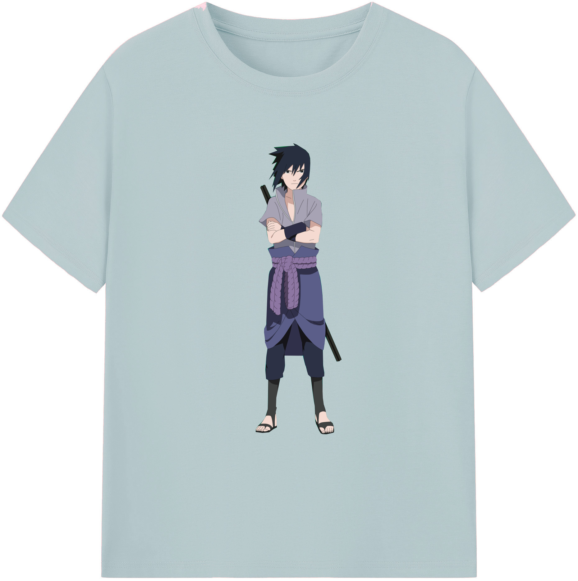 （画像用） NARUTO -ナルト- うちは サスケ Uchiha Sasuke 綿100％半袖Tシャツ（フロントプリント）
